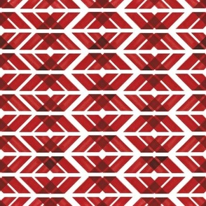 mosaic red white watercolor pattern