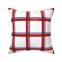 watercolor red white & blue  windowpane American seamless pattern