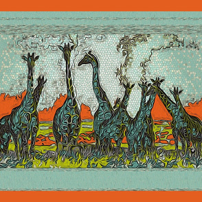 "Giraffe Horizon" (pillows)