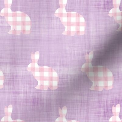 pink gingham bunny lilac