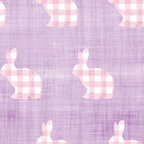 pink gingham bunny lilac