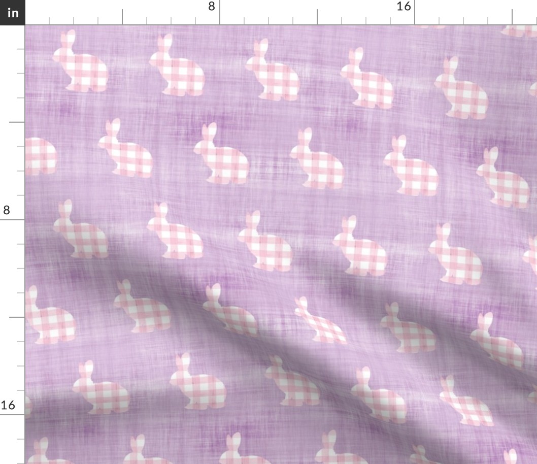 pink gingham bunny lilac