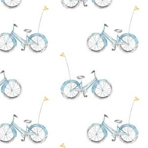 Watercolor Bike |Blue Yellow Pennant Flag|Renee Davis