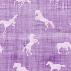 horse lilac purple linen