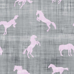 horse lilac grey linen