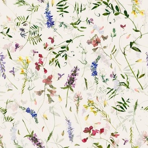 Scandinavian hand painted Wildflower Meadow blush