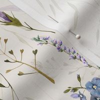 Simply Watercolor Wildflowers And Grasses Meadow double Layer on blush