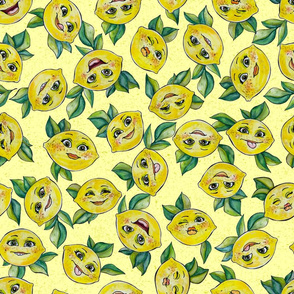 Sour Face Lemons on Yellow by ArtfulFreddy