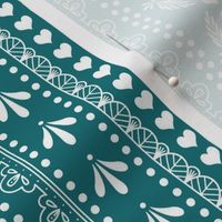 Teal Patterned Lines