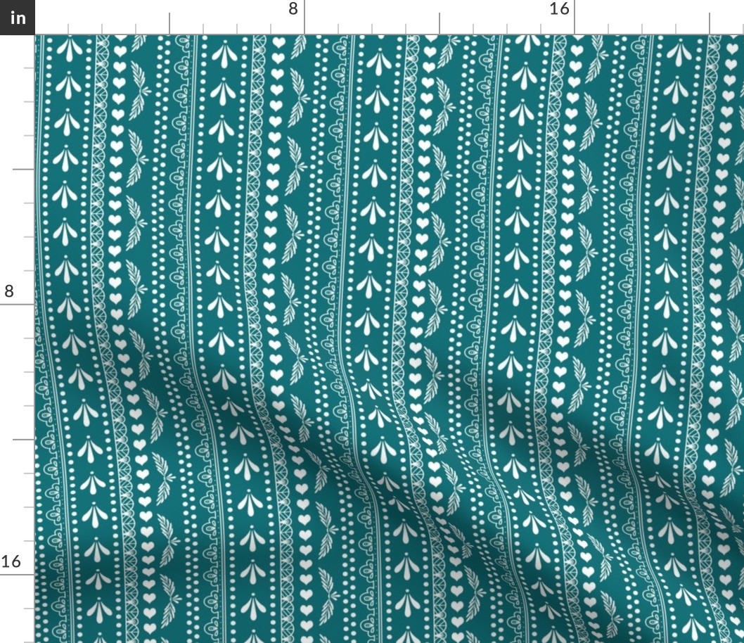 Teal Patterned Lines