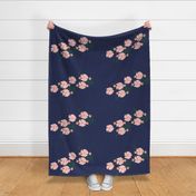 Pink floral-tea towel