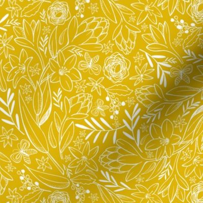 Botanical Sketchbook - Floral Golden Yellow Regular Scale