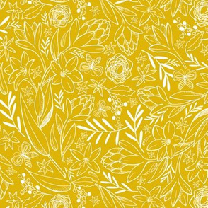 Botanical Sketchbook - Floral Golden Yellow Regular Scale