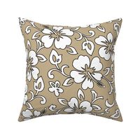 Hibiscus Flower Hawaiian Print in Taupe