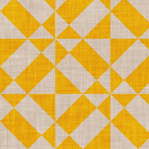 Large jumbo scale // Geometric Portuguese tiles inspiration 1 // goldenrod yellow and greige