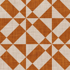 Large jumbo scale // Geometric Portuguese tiles inspiration 1 // brown copper and greige
