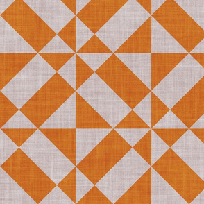 Large jumbo scale // Geometric Portuguese tiles inspiration 1 // orange and grey
