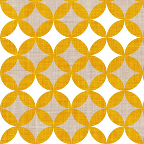 Large jumbo scale // Geometric tiles inspiration 2 // goldenrod yellow white and greige
