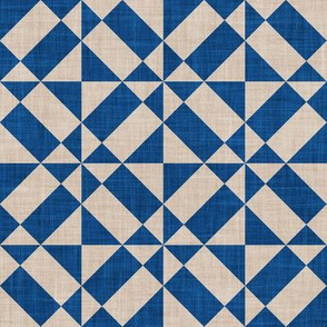 Small scale // Geometric Portuguese tiles inspiration 1 // classic blue and greige
