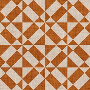 Small scale // Geometric Portuguese tiles inspiration 1 // brown copper and greige