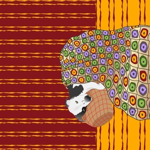 Patchwork Blanket with Dog Tea Towel