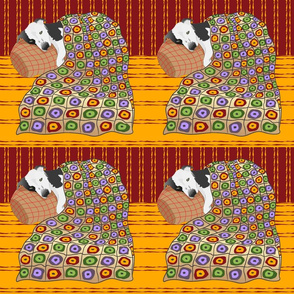 Patchwork Dog with Blanket