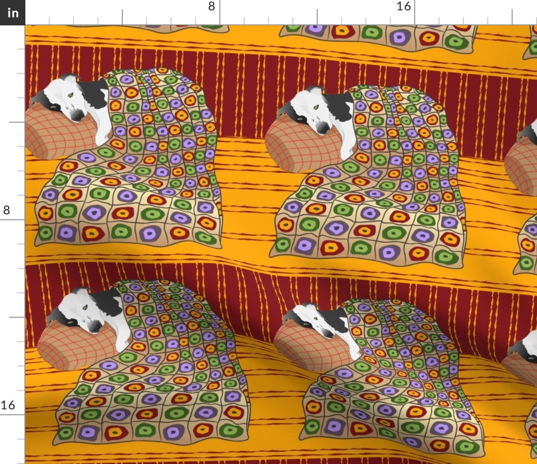 Patchwork Dog with Blanket