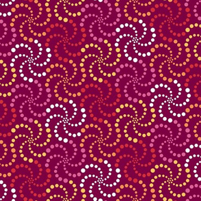 Swirlydot - Multicolor on Mulberry