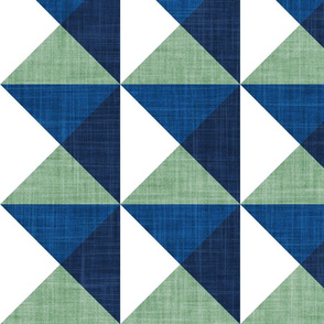 Large jumbo scale // Geometric tiles inspiration 5 // white jade green classic and midnight blue squares