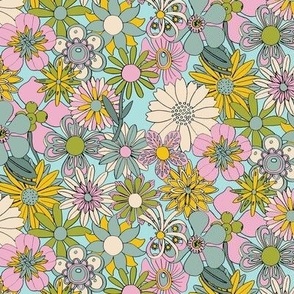 Chelsea* (Sabrina) || vintage 60s 70s enamel pin brooch flower floral garden pastel sheet illustration spring summer pastel