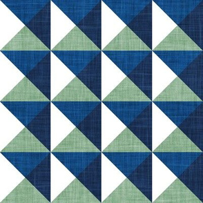 Small scale // Geometric tiles inspiration 5 // white jade green classic and midnight blue squares