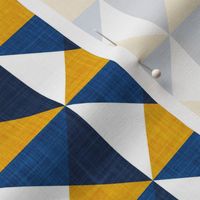 Small scale // Geometric tiles inspiration 5 // goldenrod yellow classic and midnight blue squares