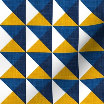 Small scale // Geometric tiles inspiration 5 // goldenrod yellow classic and midnight blue squares