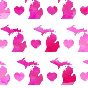 Michigan Hearts Pink