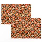 Flower power, 70s, 60s, retro, - rustic orange (8")