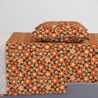 Flower power, 70s, 60s, retro, - rustic orange (8")