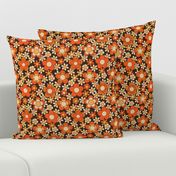 Flower power, 70s, 60s, retro, - rustic orange (8")