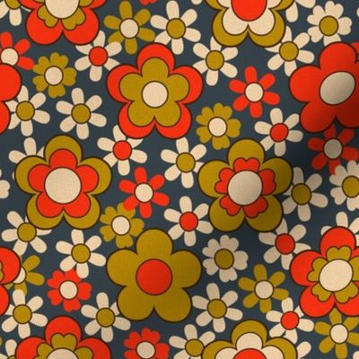 Flower power -  70s, 60s, retro, red (8):