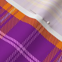 Aloha Patchwork Plaid- Violet and Tangerine 