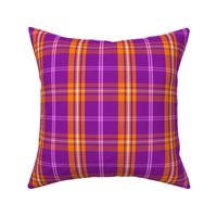 Aloha Patchwork Plaid- Violet and Tangerine 