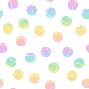 Pastel Rainbow Tennis Balls