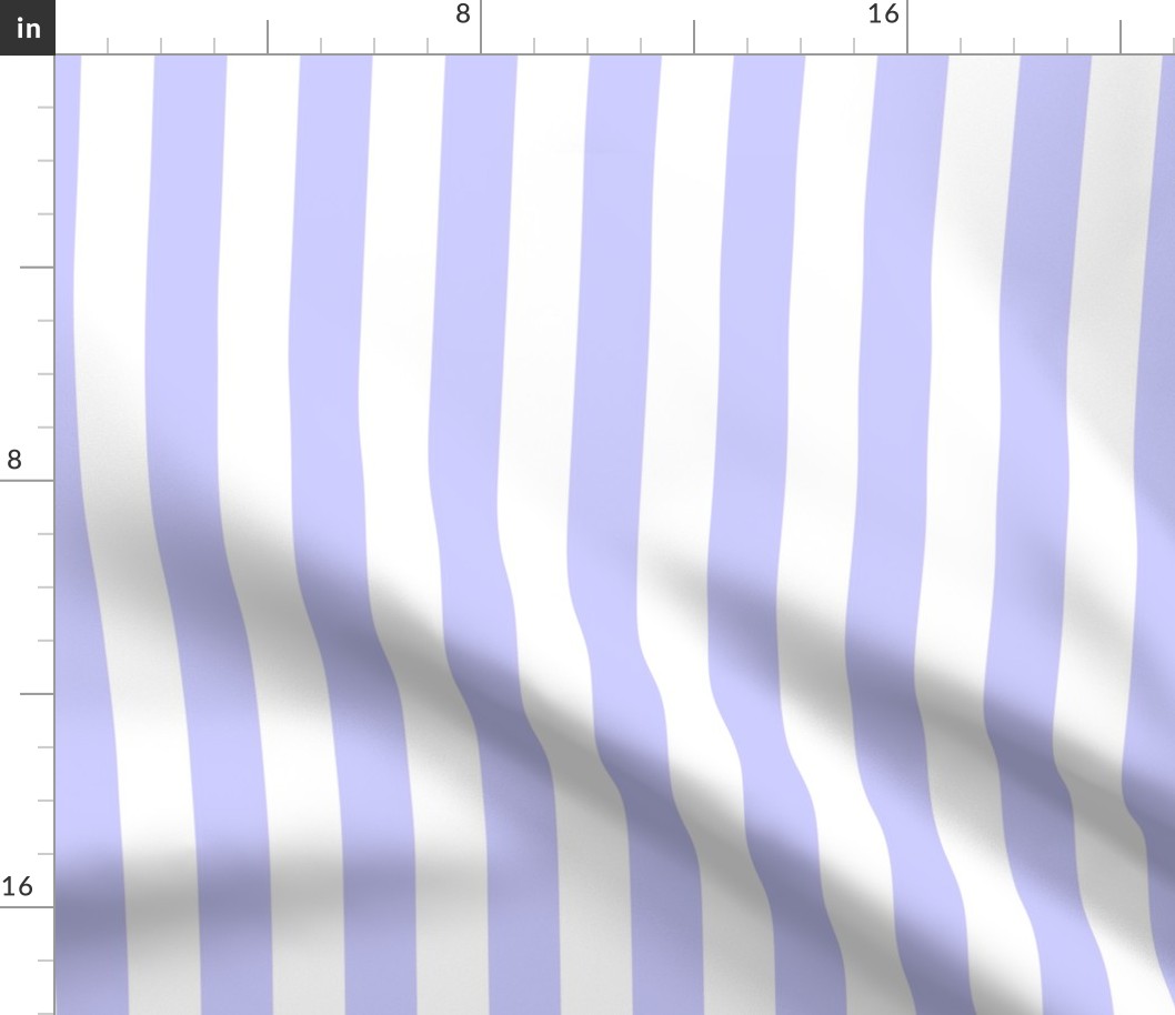 Large Periwinkle Awning Stripe Pattern Vertical in White
