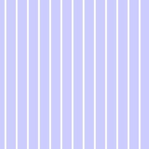 Periwinkle Pin Stripe Pattern Vertical in White