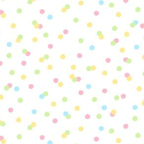 Pink, Green, Yellow & Blue Confetti on White