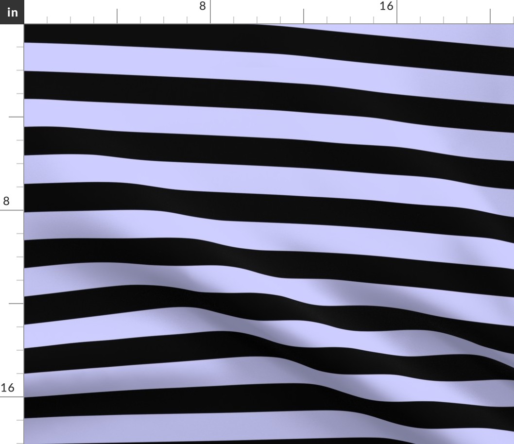 Large Periwinkle Awning Stripe Pattern Horizontal in Black