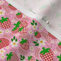 Plaid Strawberry Toss - Small Scale