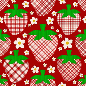 Plaid Strawberries - Large Scale