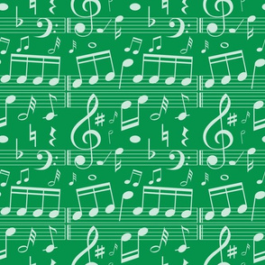 Music Notes - Green - Bigger Scale