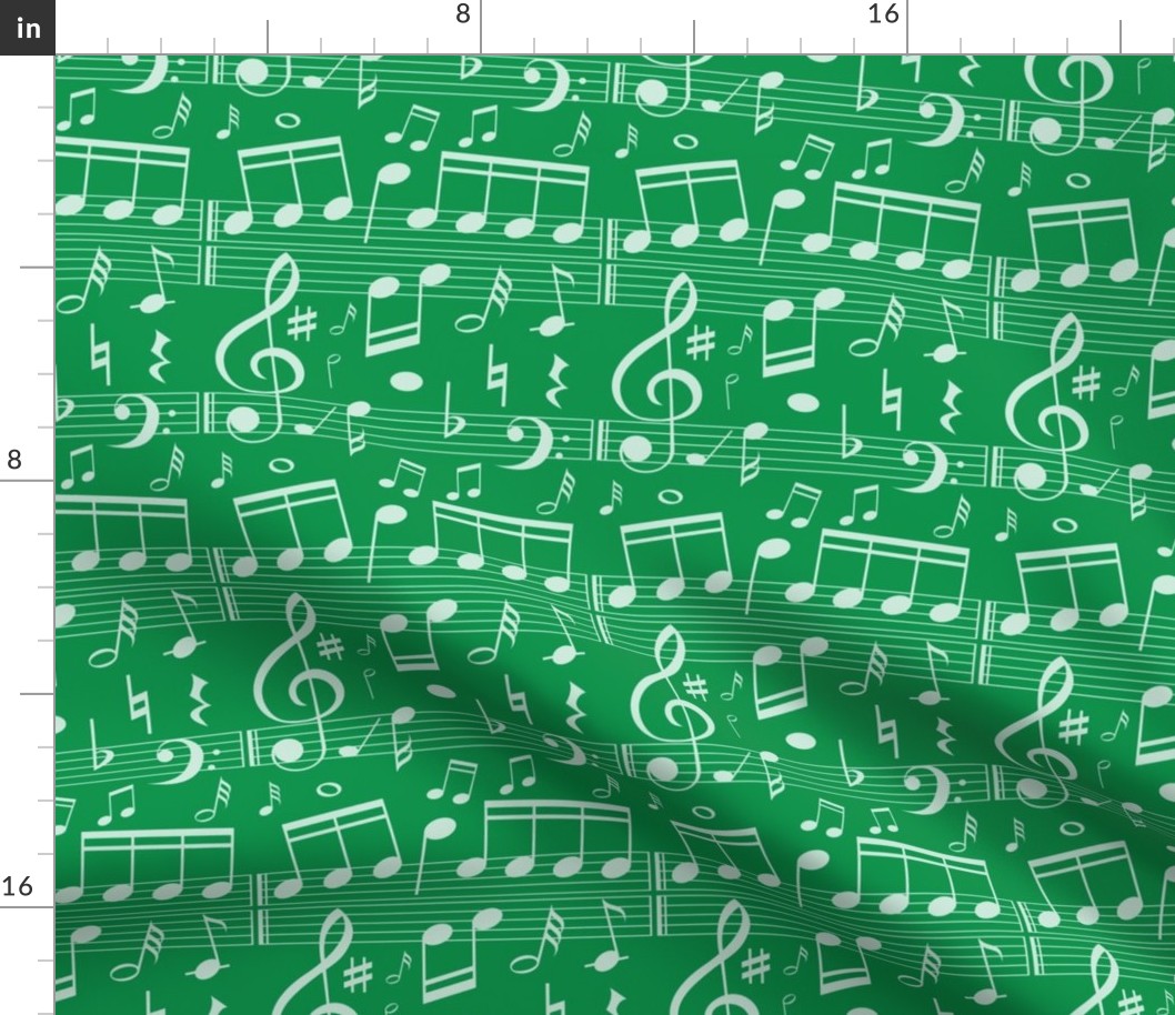 Music Notes - Green - Bigger Scale