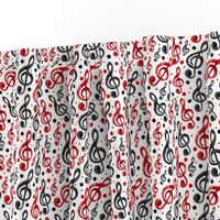 Treble Clefs in Red and Black - Medium Scale